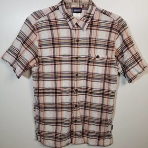 Patagonia Plaid Button Shirt Sz M Short Sleeve Organic Cotton